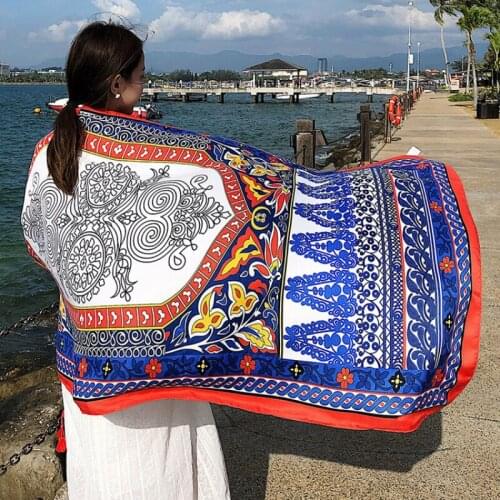 Cotton Hemp Retro Ethnic Scarf Womens Sunscreen Shawl Seaside Travel Beach Towel Silk Scarf