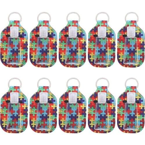 10Pcs 30ML Travel Plastic Refillable Bottles Hand Sanitzer Holder Container House Detachable Case Reusable Portable Keychain