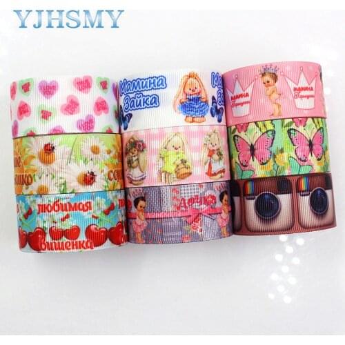 YJHSMY,G-18616-502,25 mm 5 Yards Cartoon Printed grosgrain ribbons,DIY handmade Hair accessories wedding gift wrap
