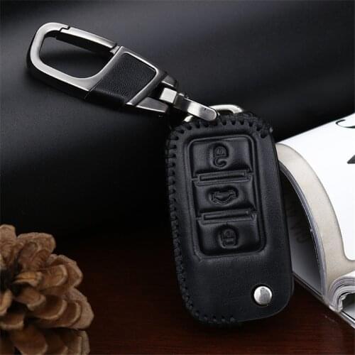 Leather Car Key Cover Key Case For Skoda Octavia 1 2 3 A5 A7 RS Karoq Fabia 2 3 Kodiaq Superb Rapid Key Ring Holder Accessories