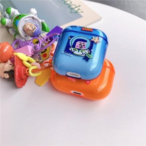 Cartoon Fluorescent Buzz Woody Doll Pendant Apple AirPods Pro Headset Protective Shell Creative Gift Keychain