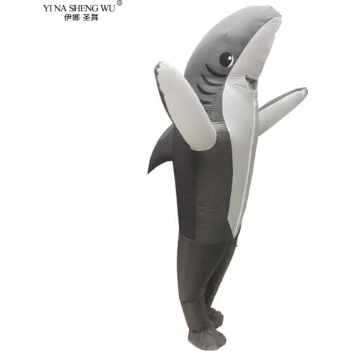 New Inflatable Costume Shark Adult Mascot Cosplay Halloween Costumes For Adult Women Men Animal Cartoon Fancy Clothing Wear