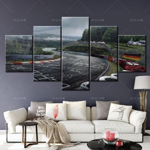 Nurburgring Rally Road Sports Car Track Print Canvas Paintings 5 Piece Landscape Wall Art Poster Living Room Home Decor Pictures