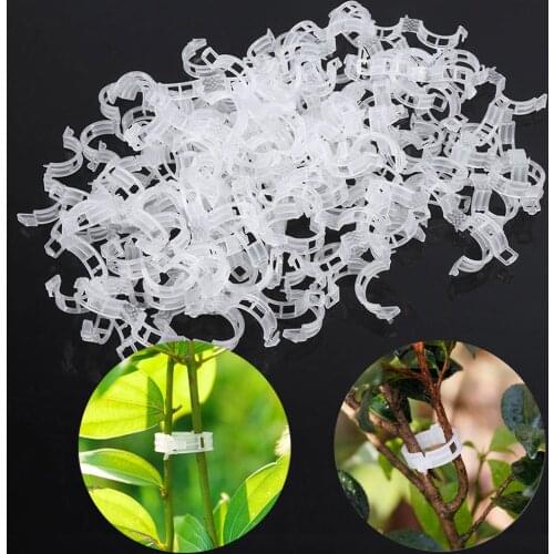 50/100/200 Pcs Plastic Plant Support Clips for Tomato Hanging Trellis Vine Connects Plants Greenhouse Vegetables Garden Ornament