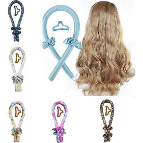 1set Heatless Curling Rod Headband No Heat Curls Ribbon Hair Rollers Sleeping Soft Headband Hair Curlers Make Hair Styling Tools
