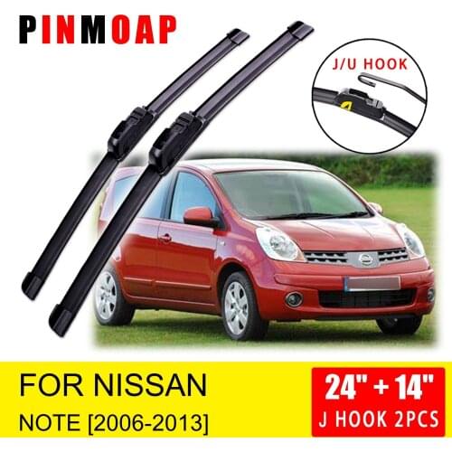 For Nissan Note 2006 2007 2008 2009 2010 2011 2012 2013 Front Windscreen Wiper Blades Cutter Car Accessories U J Type Hook