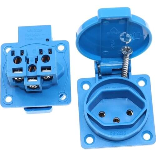 Switzerland Waterproof Industrial Socket IP44 Swiss AC Power Socket 10A Dustproof Power Connector Electrical Socket With cover