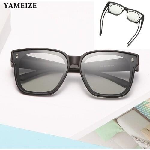 Fashion Wear Over One-piece Sunglasses 2022 One-piece Polarized Photochromic Eyeware Glasses Men Women Reflective Sunglasses