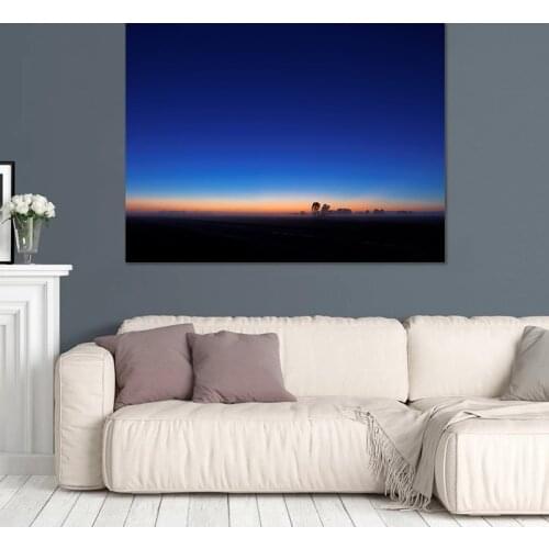 Modern Landscape Sunset Art Poster Sunset Sunset Silhouette Frameless Art Picture Wall Home Decor Picture for Living Room