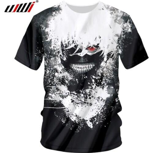 UJWI Tokyo Ghoul Ken Kaneki t-shirt Men /Women tshirt 3D print horror Summer Short Sleeve Casual tees tops t shirt Homme
