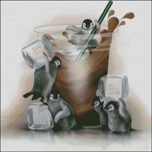 In My Cup Cross Stitch Kits cute Top Quality Embroidery Needlework DIY Sewing kit 14CT White canvas Unprinted Decor Handmade