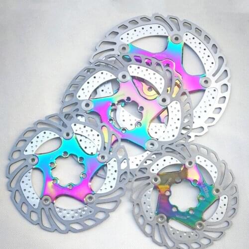 Bicycle Colorful Disc Brake Cooling Floating Rotor Stainless Steel 140/160/180/203mm Rainbow Rotor For MTB Mountain Road Bike