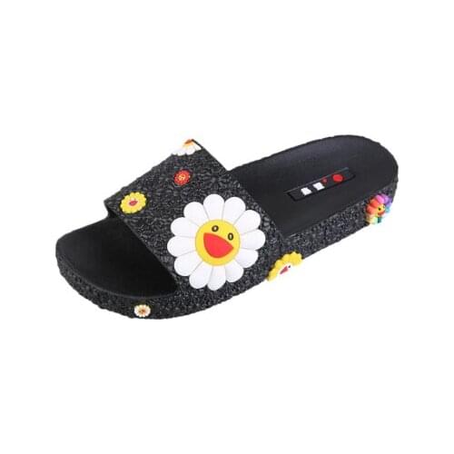 2020 Fashion Womens Slippers Colorful Sunflower Pattern Home Casual Shoes Slippers Women Slides flip flops women beach