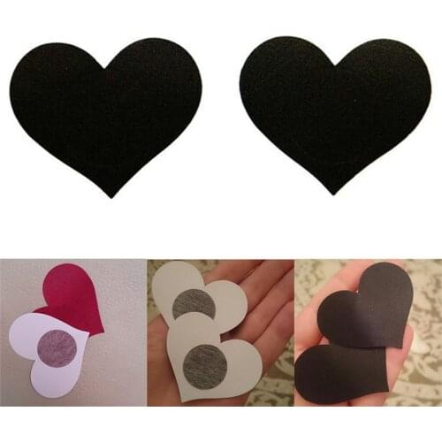 1 Pair Breast Petals Heart Shape Adhesive Nipple Covers Breasts Petals and Sticker Emptied Chest Breast Petals 4 Colors