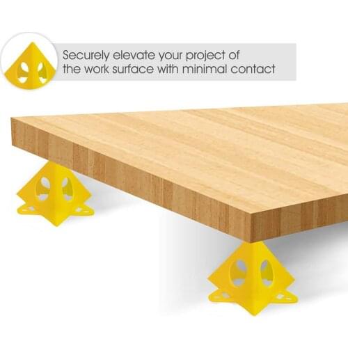 10pcs/set Painting Pyramids Stands Mini Triangular Canvas Stand Triangle Paint Pads Feet Wood Work Tools Accessories Yellow
