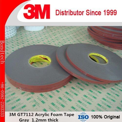 3M Acrylic Foam Tape GT7112, Gray, 1.2 mm, Attaching Automotive Exterior Trim, 10mmX33M/Lot