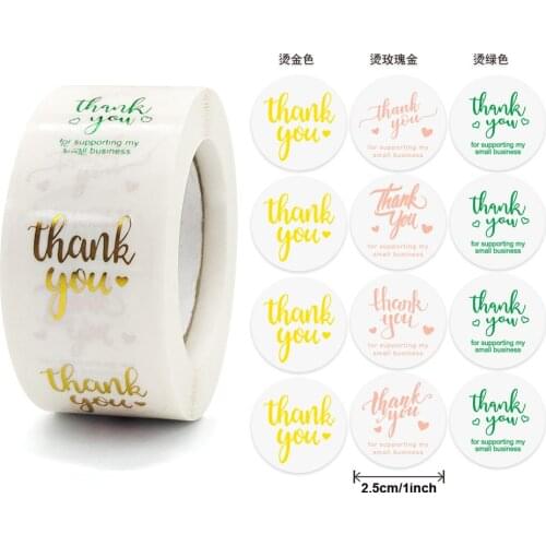 50-500pcs Transparent Thank you Stickers Round Various Styles PVC Stationery Stickers Scrapbooking Diary Deco Seal Stickers
