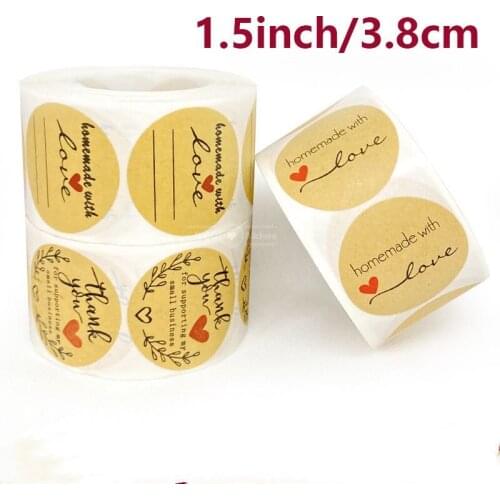 500pcs 3.8cm Thank You for Supporting My Small Business Stickers Seal Labels for Christmas Gift Decoration Stationery Sticker