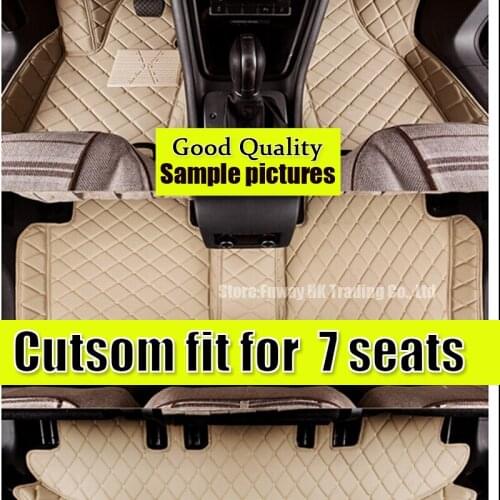 Car floor mats Custom fit for Mitsubishi Pajero sport 7seats 09-13 14-17 waterproof car styling leather rug liners Anti-slip