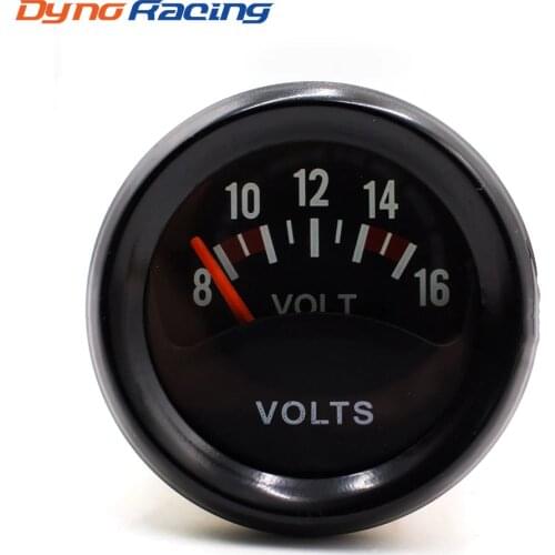 Racing 2 inch 52mm Car Voltmeter 8-16V Volt Gauge Meter Black Car Gauge Instrument YC100838