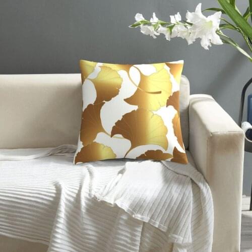 Seamless Pattern With Luxury Black Ginkgo Biloba pillowcase printed cushion cover sofa waist pillow pillow cover