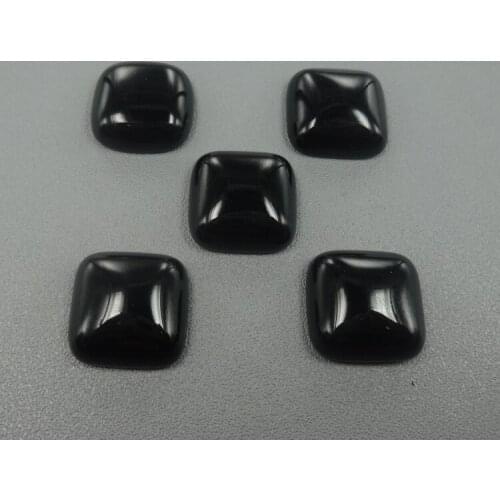 Charms Cabochon Black Onyx Square Shape Cabochon Stone Beads Wholesale Beads 10pcs/lot Many Size