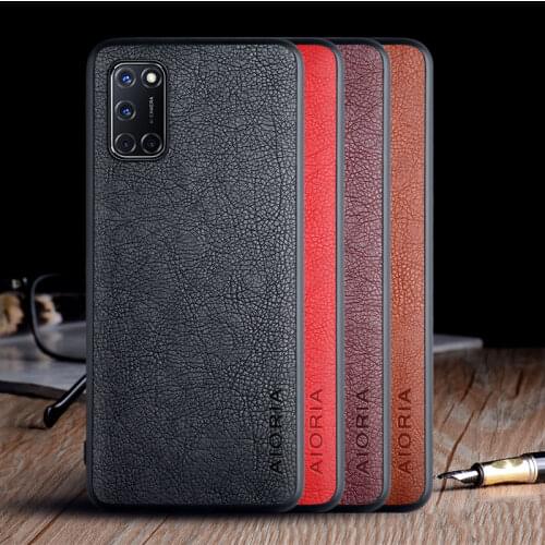 Case for OPPO A52 A72 A92 A53 A32 A92S funda luxury Vintage Leather skin capa tpu cover for oppo a92 a72 a52 a32 a53 case coque