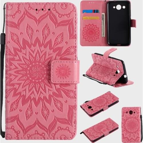 Sunflower Flip Case for fundas Huawei Y3 Y5 2017 Y5 III Case for Huawei P20 Pro Lite / P9 Lite P10 Lite Case 5 inch +Card Holder
