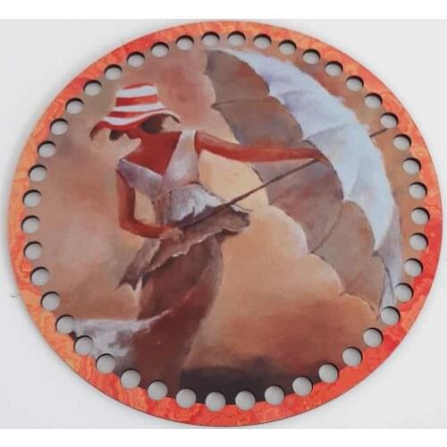 Wood 19 cm wide picture plate