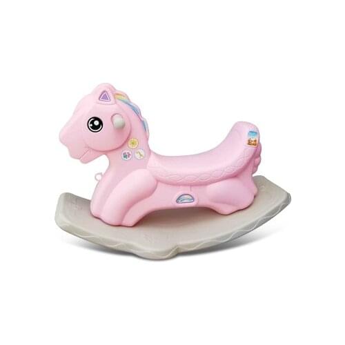 Children rocking horse early music baby Trojan thickening 1-5 baby gift gift toys