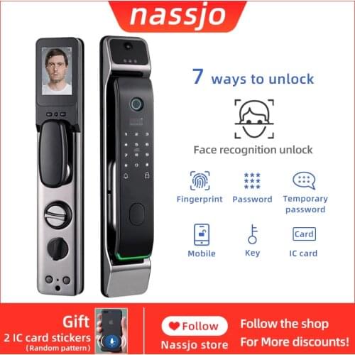 Nassjo Face Recognition Door Lock Fingerprint Electric Lock Smart Digital Lock Home Security With Fingerprint Password Key Card