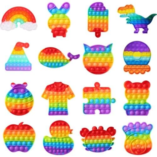Pops Fidget Toys Push Bubble Stress Relief Antistress Stress Reliever Toys For Adult Children Relieve Autism Sensory Toy