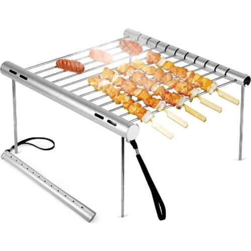Pocket Grill Mini Portable Camping Grill Barbecue Accessories BBQ Rack Folding Grill Compact Backpack For Camping Travel Outdoor