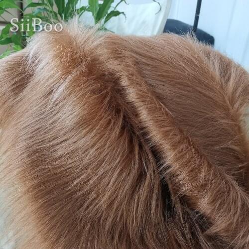 Brown 9cm plush faux fur fabric for winter coat vest stage cosplay decor long fur fabric tissue DIY 150*50cm 1pc SP5300