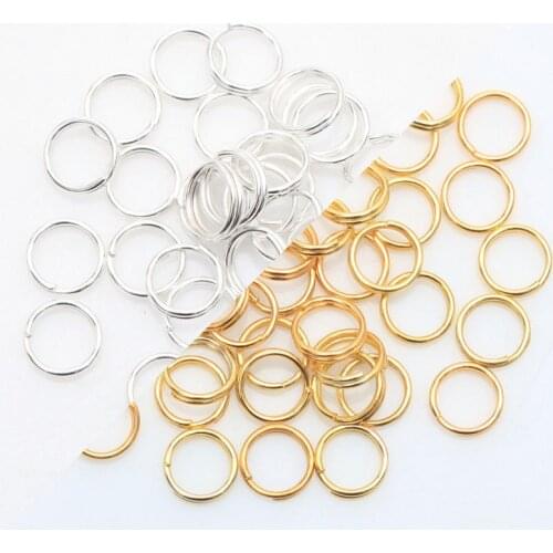 5 6 7 8MM Gold Silver Bronze Round Metal Double Layer Jump Split Ring Link Loops For Jewelry Handmade Diy Needlework Accessories