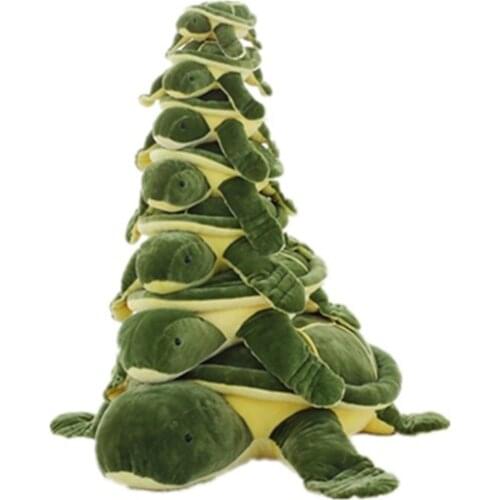 Cute Turtle Doll Holiday Present For Children Stuffed Toy With Green Hair Turtle Doll Big Throw Pillow Comfortable Fabric