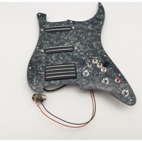 Multifunction Pearl Black Guitar Pickups Pickguard Humbucker Hot track SSH Guitar Wiring Harness Fits ST Guitar