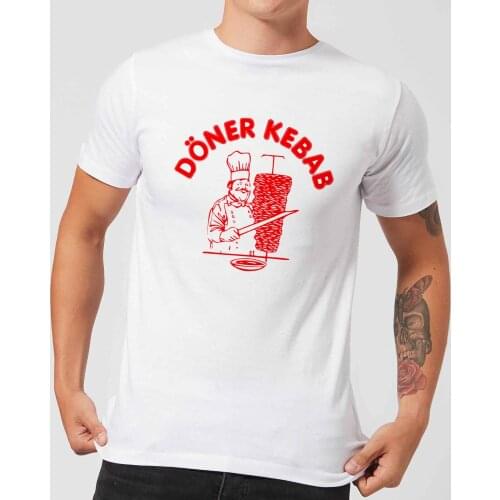 Fashion Summer Mens Short Sleeve T Shirts Doner Kebab Graphic Funny Tee T-Shirts White Tops Tees Clothes Streetwear Camisetas