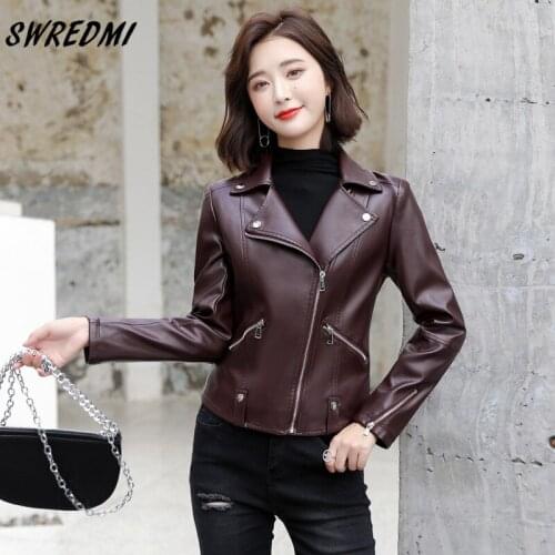 SWREDMI Motorcycle Jacket Leather Turn-Down Collar Fashion Clothing Rivet Coat Have Pockets High Quality Zipper Suede