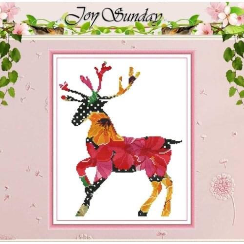 Color Deer Pattern Counted Cross Stitch Handmade Cross Stitch 11CT 14CT printed Cross Stitch Kits Embroidery for Needlework
