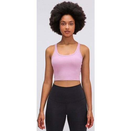 2021 new elastic tight belt chest pad fitness vest sexy women close skin naked feeling training shockproof sports underwear