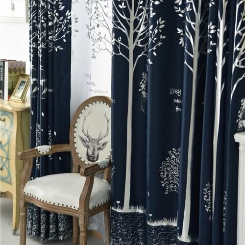 2021 New Ural Young Trees Flax Window Shade Curtain Is Pure and Fresh and Hot Silver Curtains for Living Dining Room Bedroom