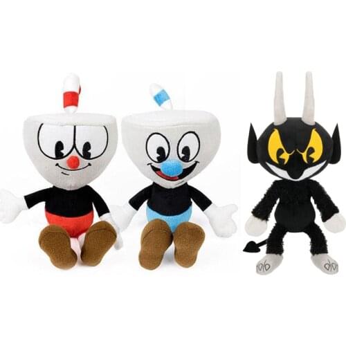New Ms Chalice Cuphead & Mugman Plush Toy Mecup And Brocup Evil Boss 20cm Soft Stuffed Doll