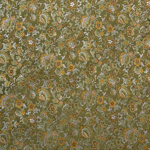 New arrival brocade yarn dyed deep green smile flower fabric for patchwork felt tissue telas dress bed sheet cos play 100x75cm