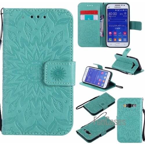 Embossed Flower Case sFor coque Samsung Galaxy Core Prime Prevail LTE G360 G360H G361F G3606 Case Cover + Card Holders samsugn