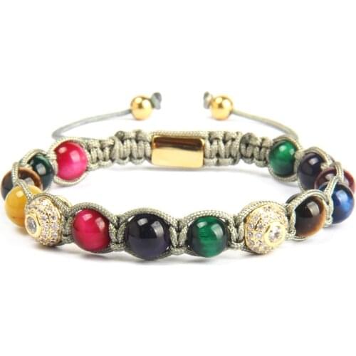 Luxury Turkish Lucky Eye Beads Bracelet 8mm Natural Tiger Eey Stone Jewelry Logo Engrave Drop Shipping Serivice