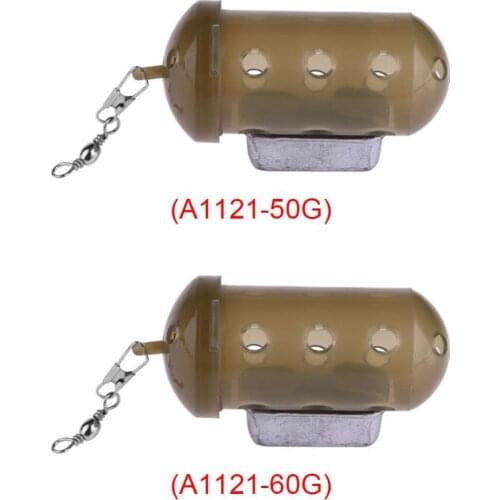 Carp Fishing Feeder Tool Bait Cage Lure Pit Device w/ Lead Pellet Fishing Tackle Pesca Feeding Trough Cage Box 20/30/40/50/60g