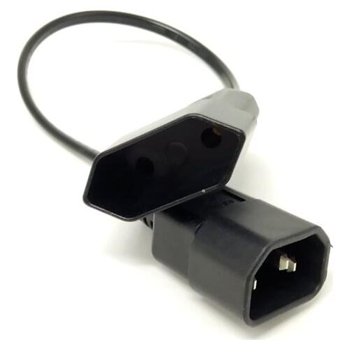 EU Power Adapter Cord , IEC 320 C14 Male Plug to European 2Pin Female Power Cable For UPS PDU