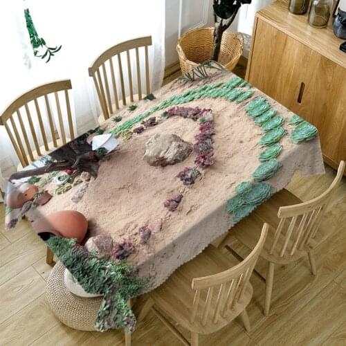 Succulent Plants Pattern 3d Tablecloth Washable Cloth Thicken Cotton Rectangular and Round Table Cloth for Wedding