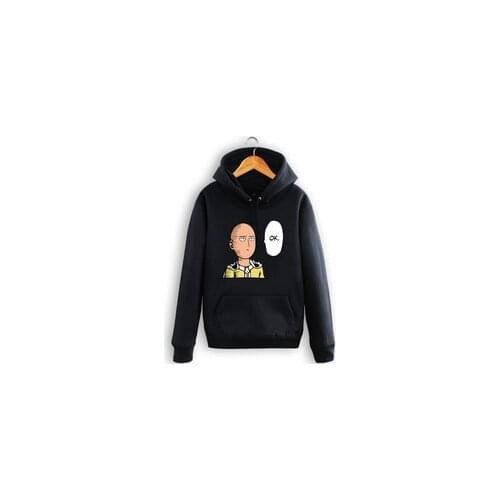 One Punch Man Hoodie Hero Saitama Oppai Hoodie Cosplay Costume Hooded Black Hoodie